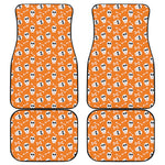 Halloween Skull Pattern Print Front and Back Car Floor Mats