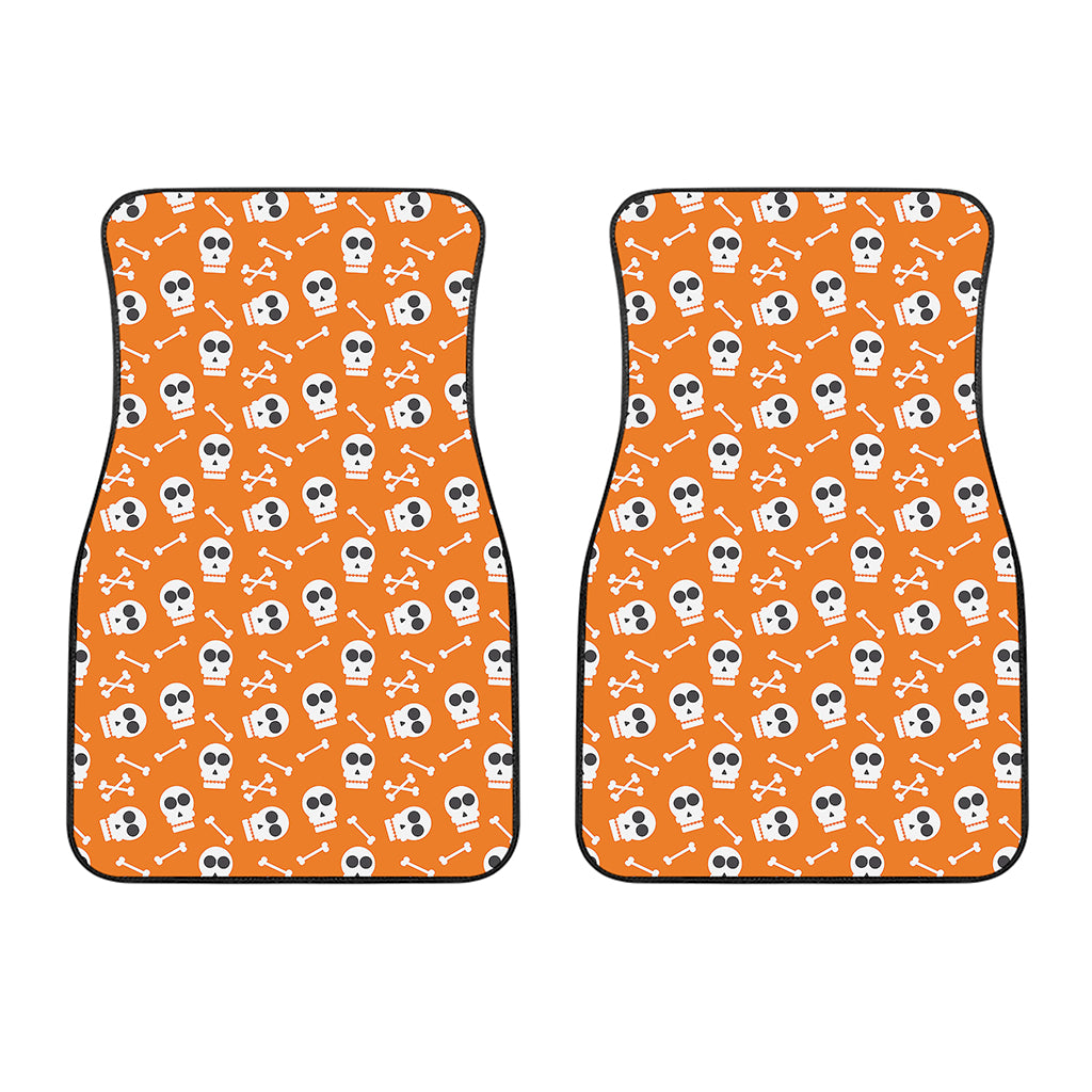 Halloween Skull Pattern Print Front Car Floor Mats