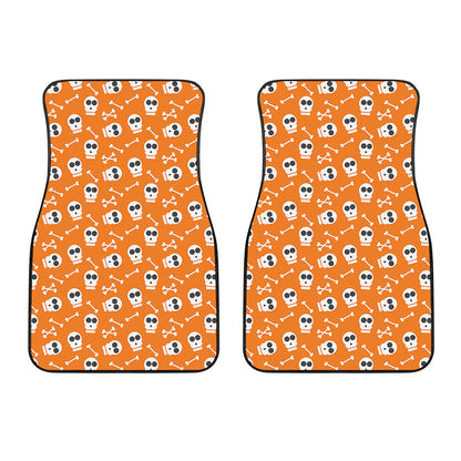 Halloween Skull Pattern Print Front Car Floor Mats