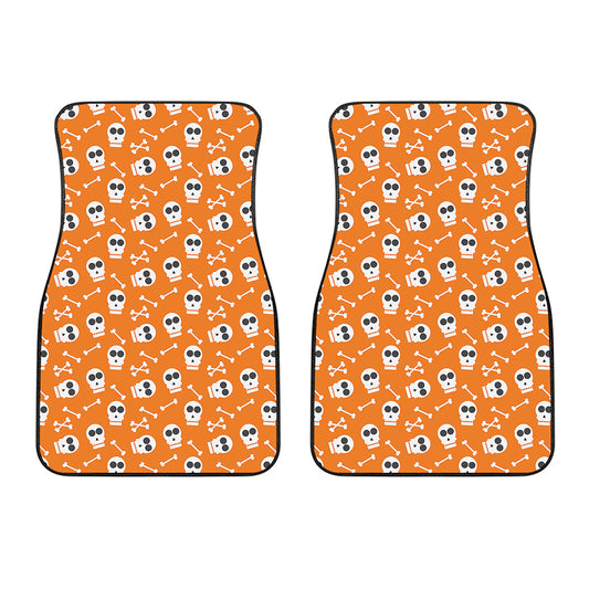 Halloween Skull Pattern Print Front Car Floor Mats