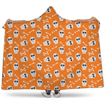 Halloween Skull Pattern Print Hooded Blanket