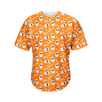 Halloween Skull Pattern Print Men's Baseball Jersey
