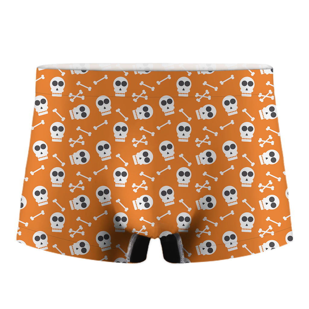 Halloween Skull Pattern Print Men's Boxer Briefs