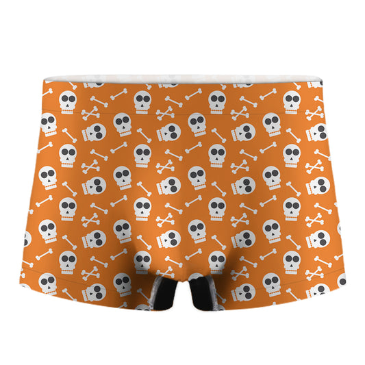 Halloween Skull Pattern Print Men's Boxer Briefs