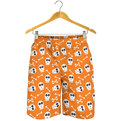 Halloween Skull Pattern Print Men's Shorts