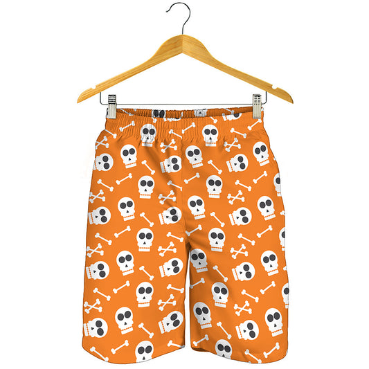 Halloween Skull Pattern Print Men's Shorts