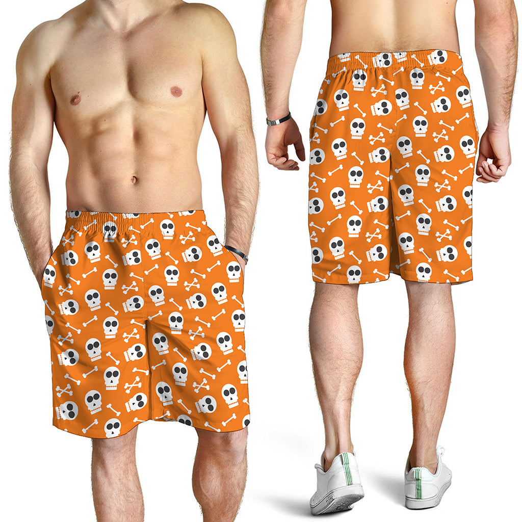 Halloween Skull Pattern Print Men's Shorts