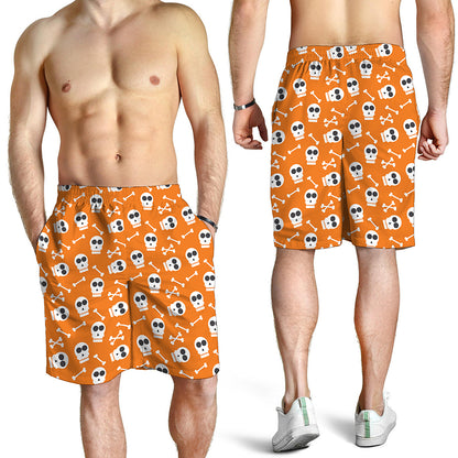 Halloween Skull Pattern Print Men's Shorts