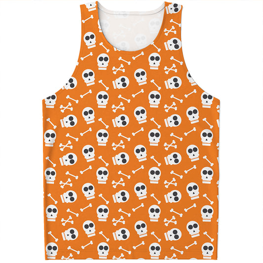 Halloween Skull Pattern Print Men's Tank Top