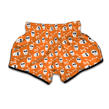 Halloween Skull Pattern Print Muay Thai Boxing Shorts