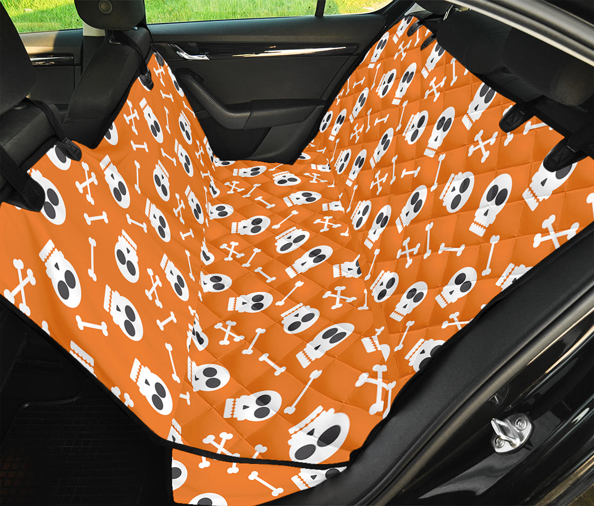 Halloween Skull Pattern Print Pet Car Back Seat Cover