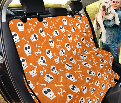 Halloween Skull Pattern Print Pet Car Back Seat Cover