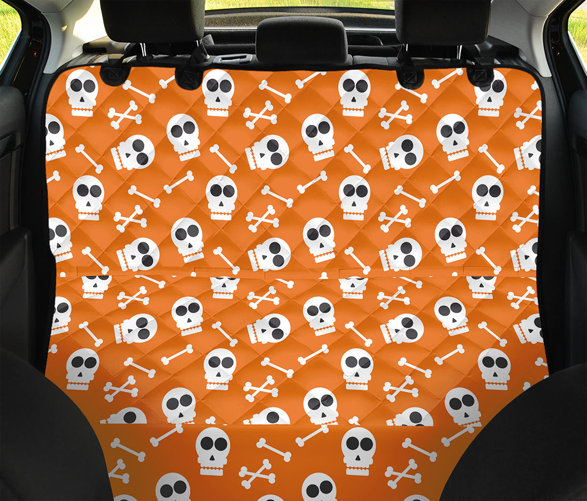 Halloween Skull Pattern Print Pet Car Back Seat Cover