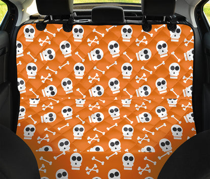 Halloween Skull Pattern Print Pet Car Back Seat Cover
