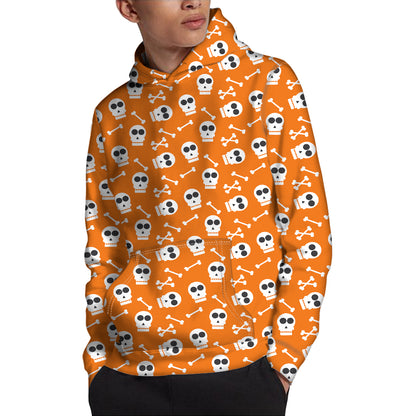 Halloween Skull Pattern Print Pullover Hoodie