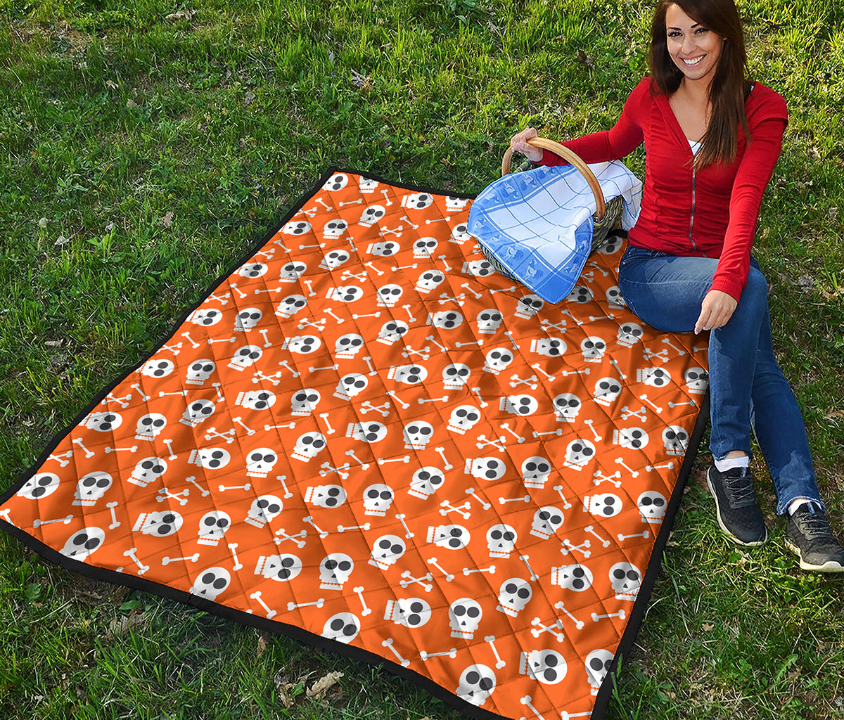 Halloween Skull Pattern Print Quilt