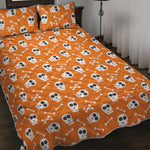 Halloween Skull Pattern Print Quilt Bed Set