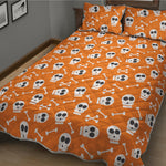 Halloween Skull Pattern Print Quilt Bed Set