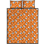 Halloween Skull Pattern Print Quilt Bed Set