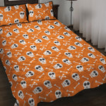Halloween Skull Pattern Print Quilt Bed Set