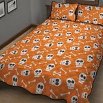 Halloween Skull Pattern Print Quilt Bed Set