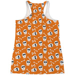 Halloween Skull Pattern Print Women's Racerback Tank Top