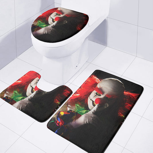 Halloween Smiling Clown Print 3 Piece Bath Mat Set
