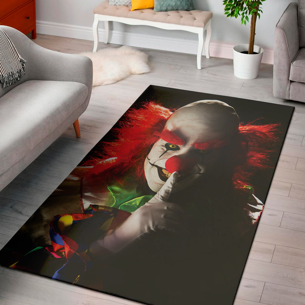 Halloween Smiling Clown Print Area Rug