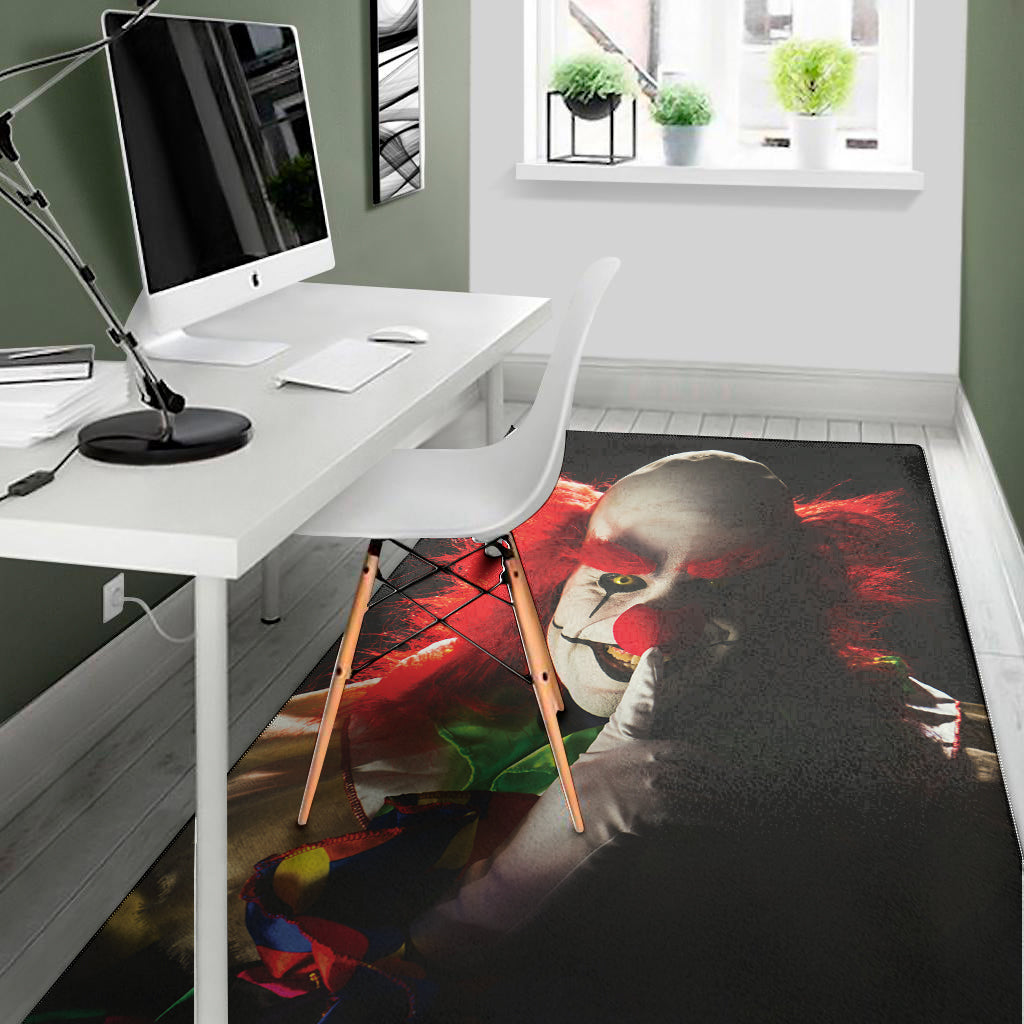 Halloween Smiling Clown Print Area Rug