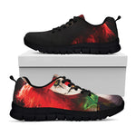 Halloween Smiling Clown Print Black Sneakers