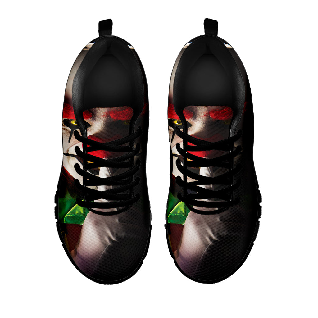 Halloween Smiling Clown Print Black Sneakers
