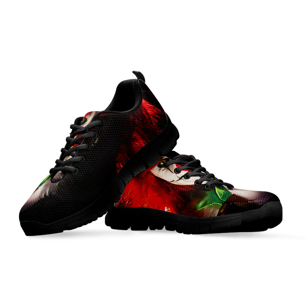 Halloween Smiling Clown Print Black Sneakers