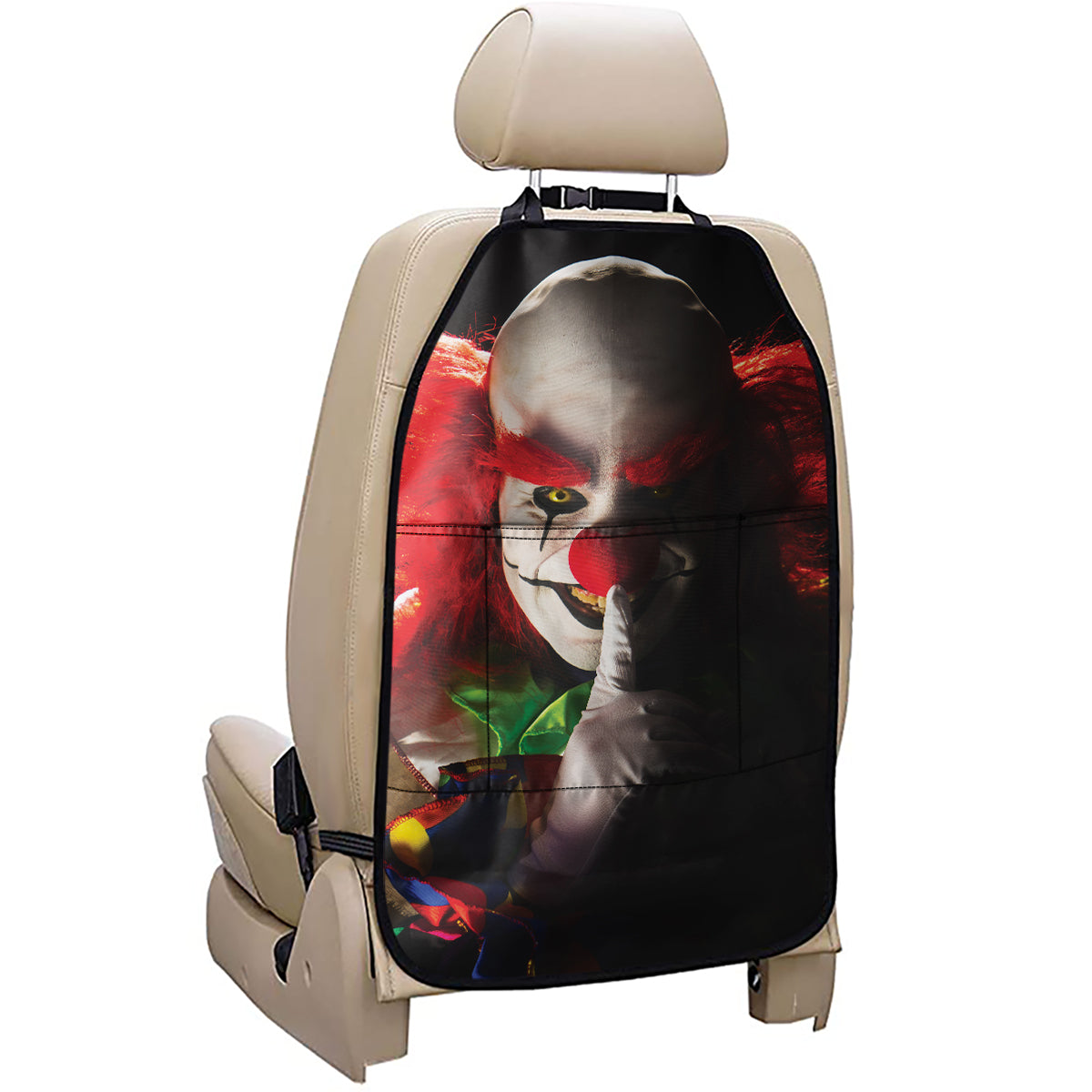 Halloween Smiling Clown Print Car Seat Organizers