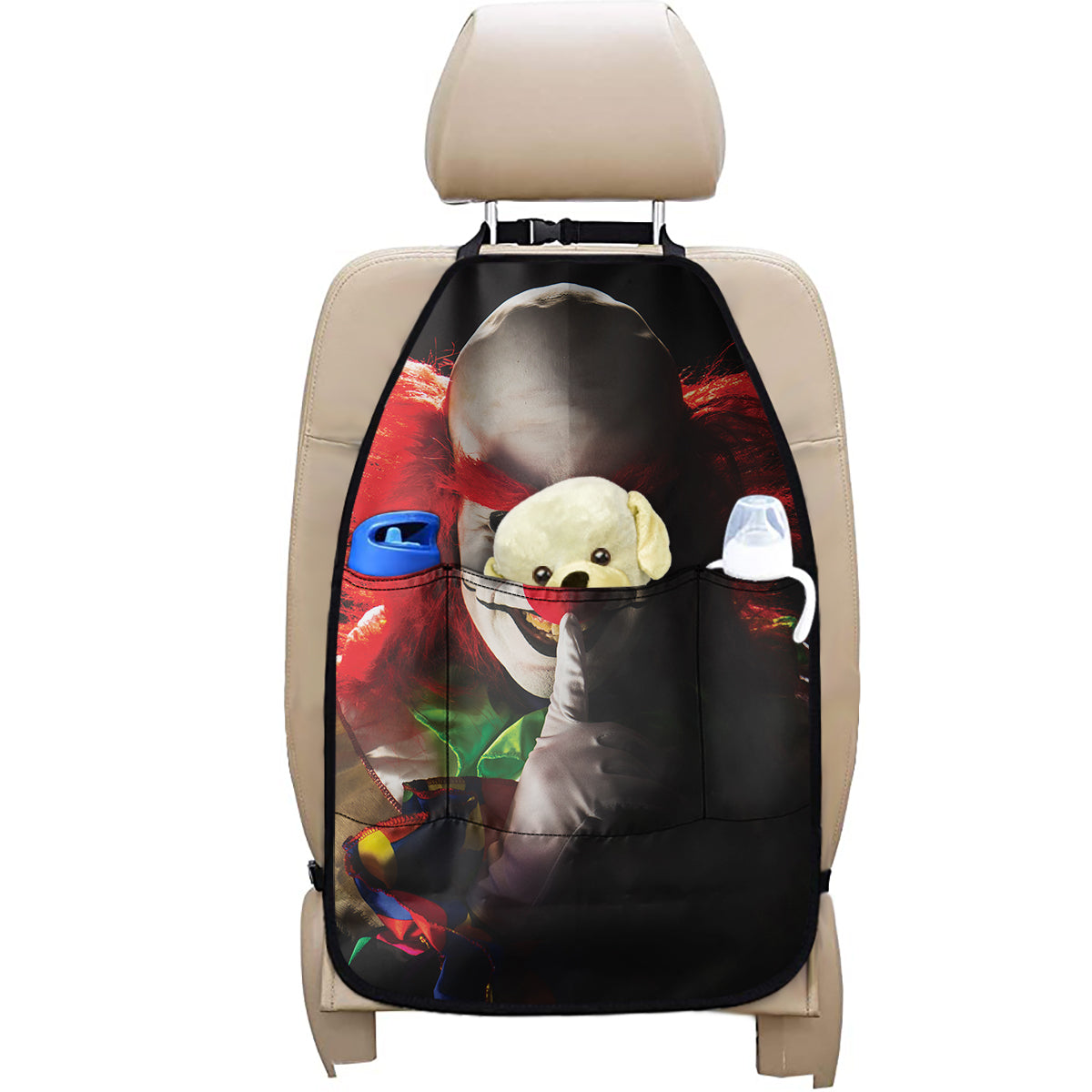 Halloween Smiling Clown Print Car Seat Organizers
