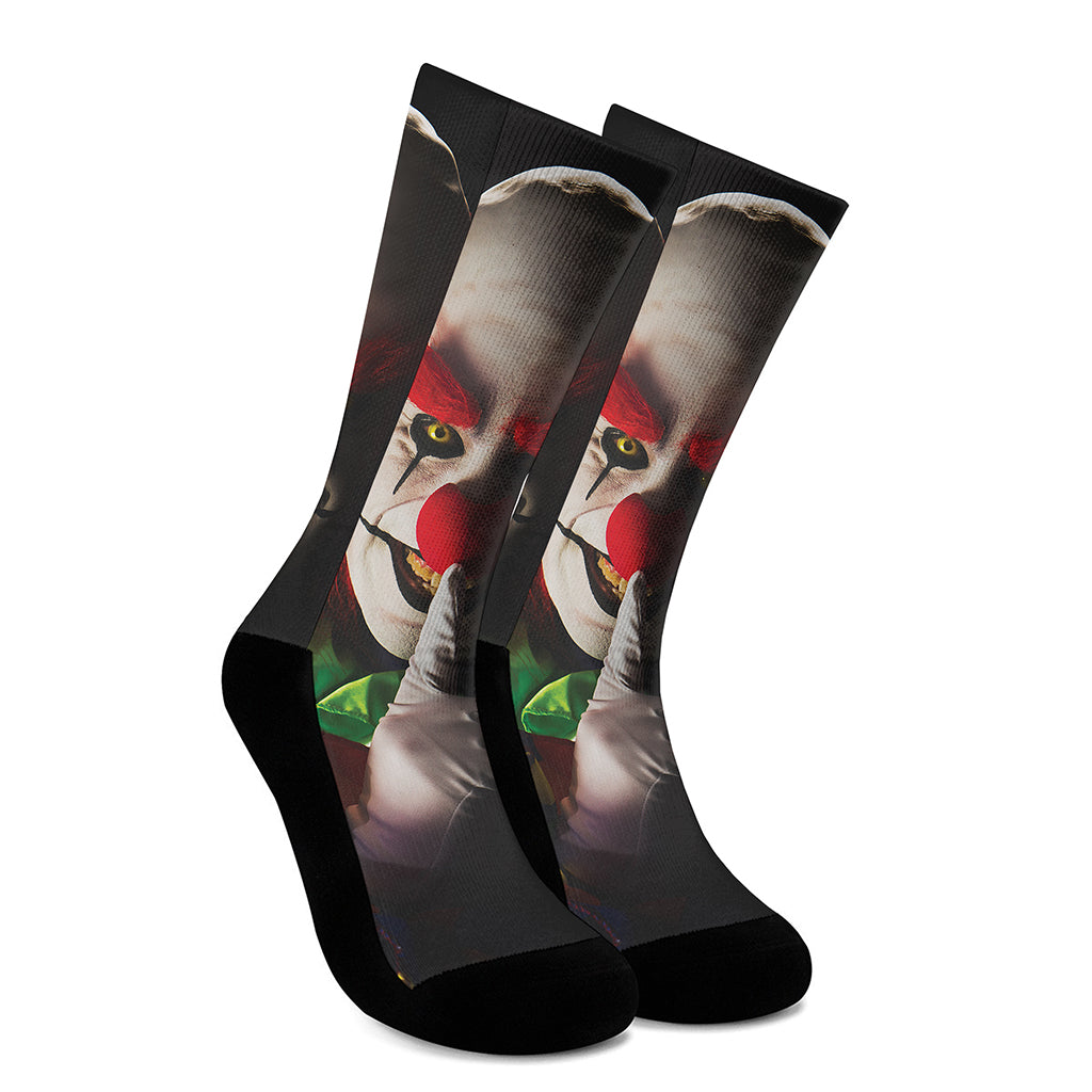 Halloween Smiling Clown Print Crew Socks