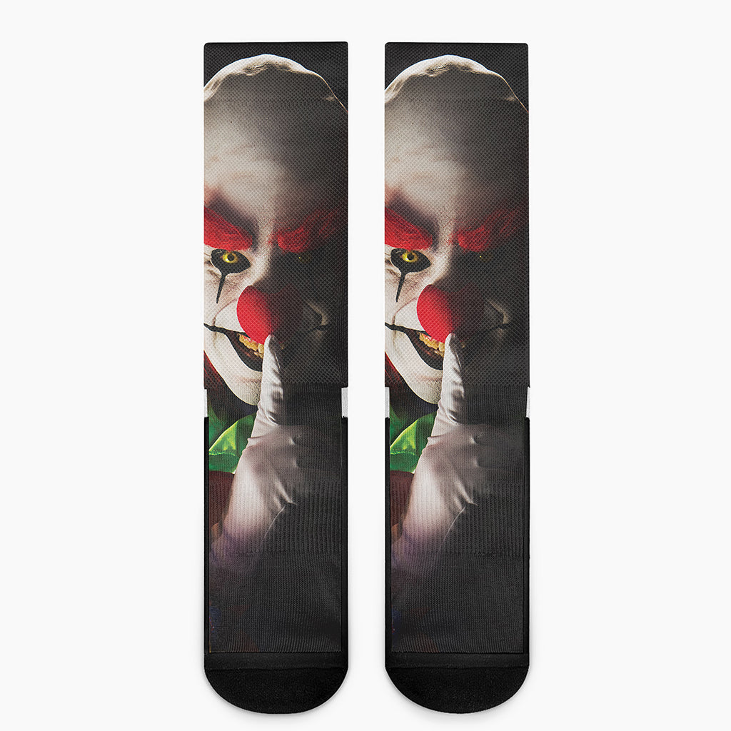 Halloween Smiling Clown Print Crew Socks