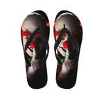 Halloween Smiling Clown Print Flip Flops