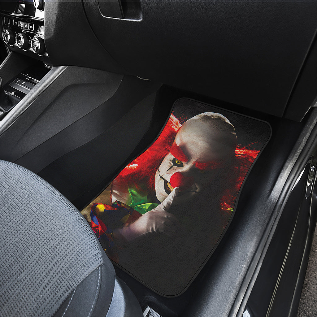 Halloween Smiling Clown Print Front and Back Car Floor Mats