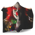 Halloween Smiling Clown Print Hooded Blanket