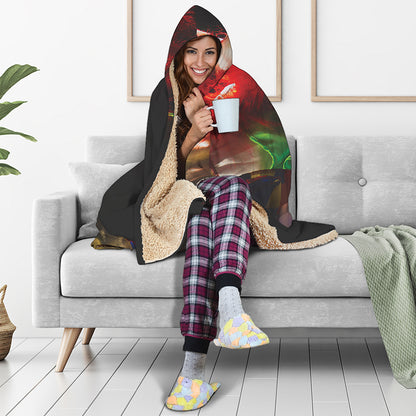 Halloween Smiling Clown Print Hooded Blanket