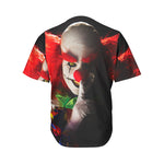 Halloween Smiling Clown Print Men's Baseball Jersey