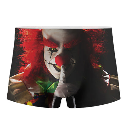 Halloween Smiling Clown Print Men's Boxer Briefs