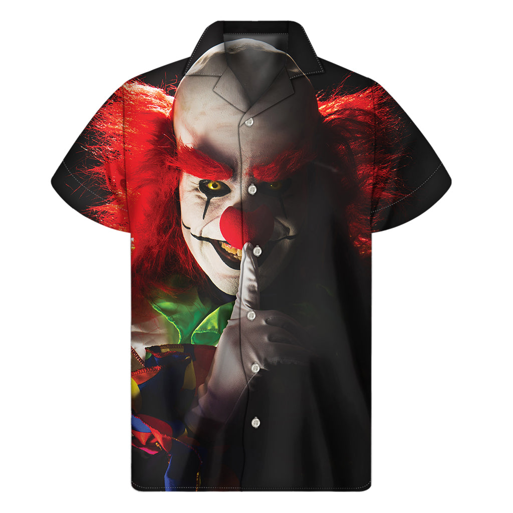 Halloween Smiling Clown Print Men's Short Sleeve Shirt