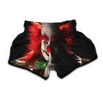 Halloween Smiling Clown Print Muay Thai Boxing Shorts