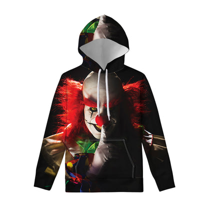 Halloween Smiling Clown Print Pullover Hoodie