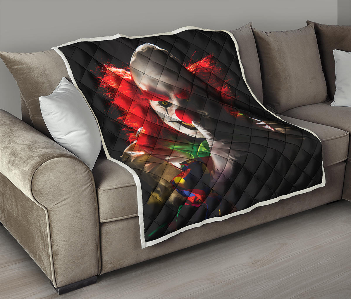 Halloween Smiling Clown Print Quilt
