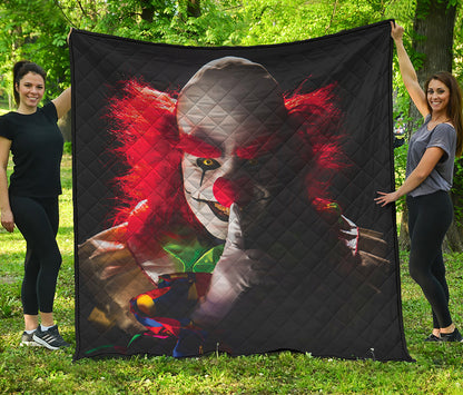 Halloween Smiling Clown Print Quilt