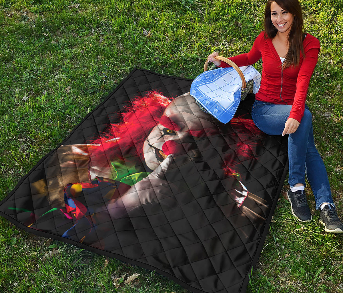 Halloween Smiling Clown Print Quilt