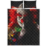 Halloween Smiling Clown Print Quilt Bed Set