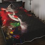 Halloween Smiling Clown Print Quilt Bed Set